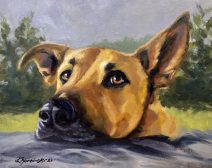 German Shepherd in 9" x 12" Oil